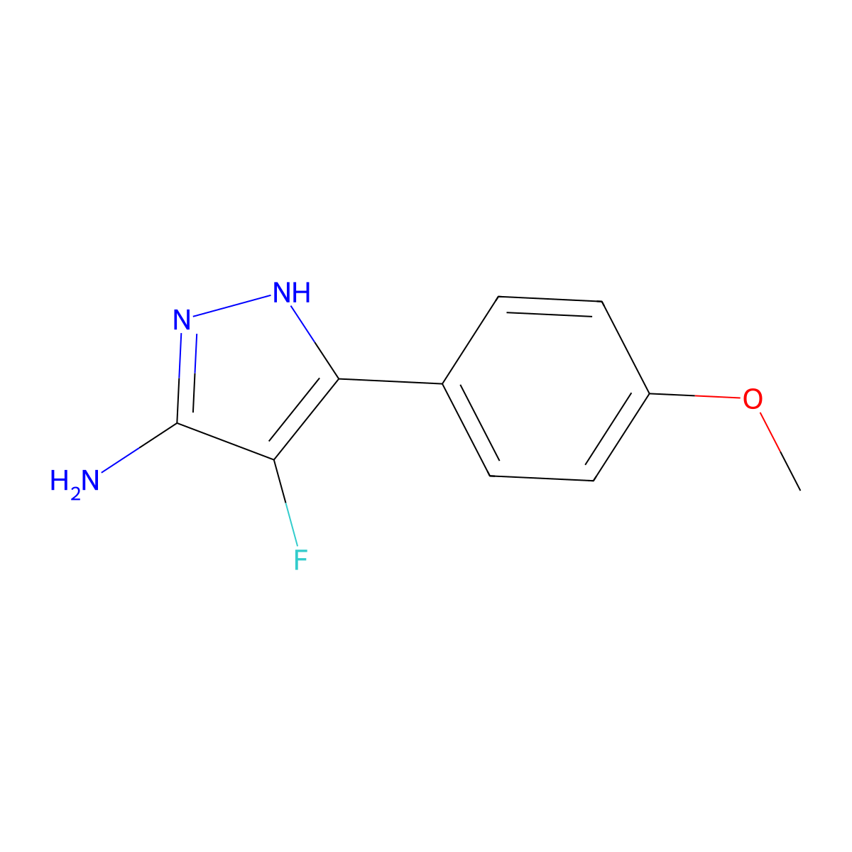 4-fluoro-3-(4-methoxyphenyl)-1H-pyrazol-5-amine molecular structure, CAS 1246384-88-2