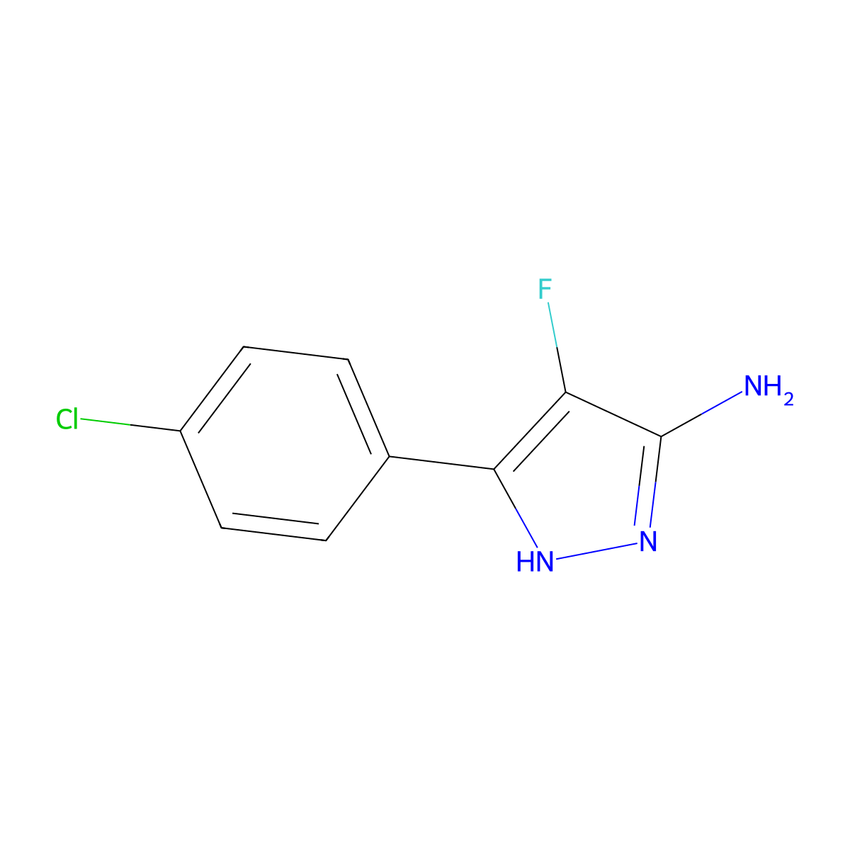 3-(4-chlorophenyl)-4-fluoro-1H-pyrazol-5-amine molecular structure, CAS 1246384-94-0