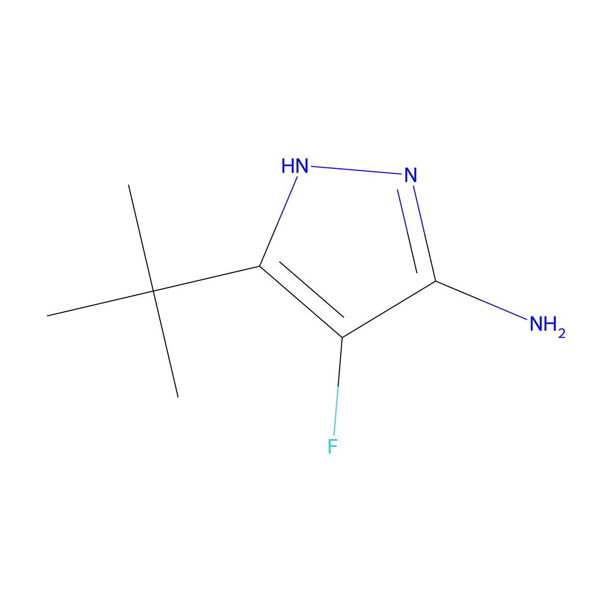 3-(tert-Butyl)-4-fluoro-1H-pyrazol-5-amine molecular structure, CAS 1246384-95-1