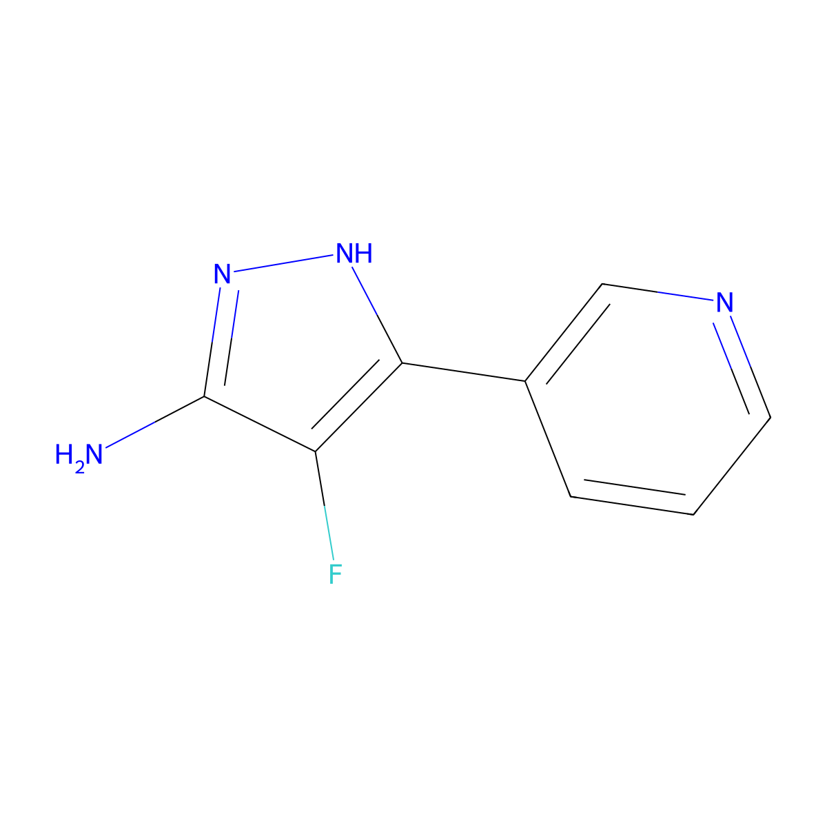 4-Fluoro-3-(pyridin-3-YL)-1H-pyrazol-5-amine molecular structure, CAS 1246384-98-4