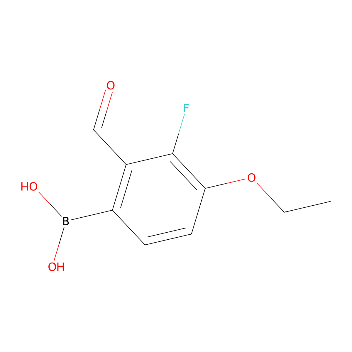 4-Ethoxy-3-fluoro-2-formylphenylboronic acid molecular structure, CAS 1246404-48-7