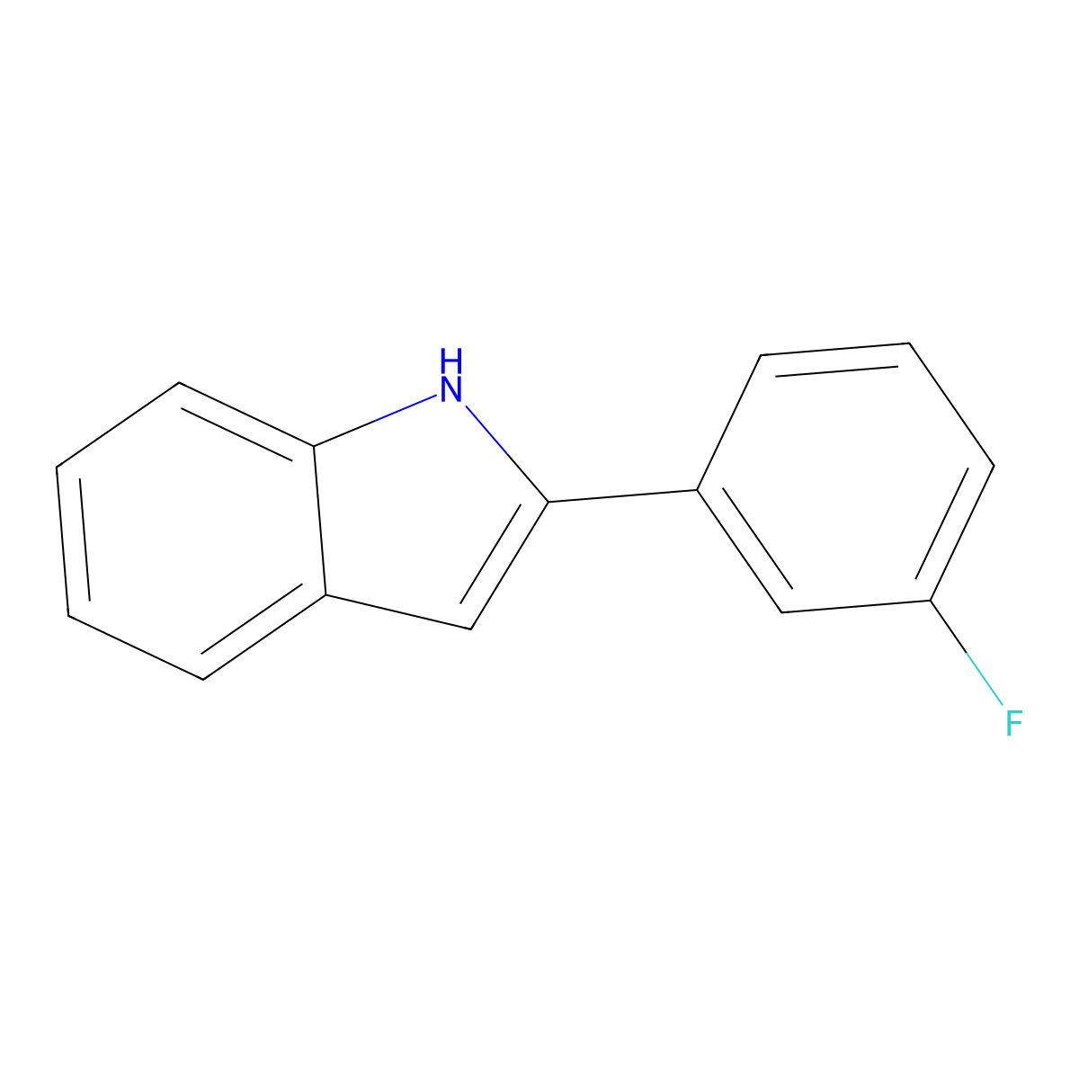 2-(3-fluorophenyl)-1H-indole molecular structure, CAS 124643-63-6