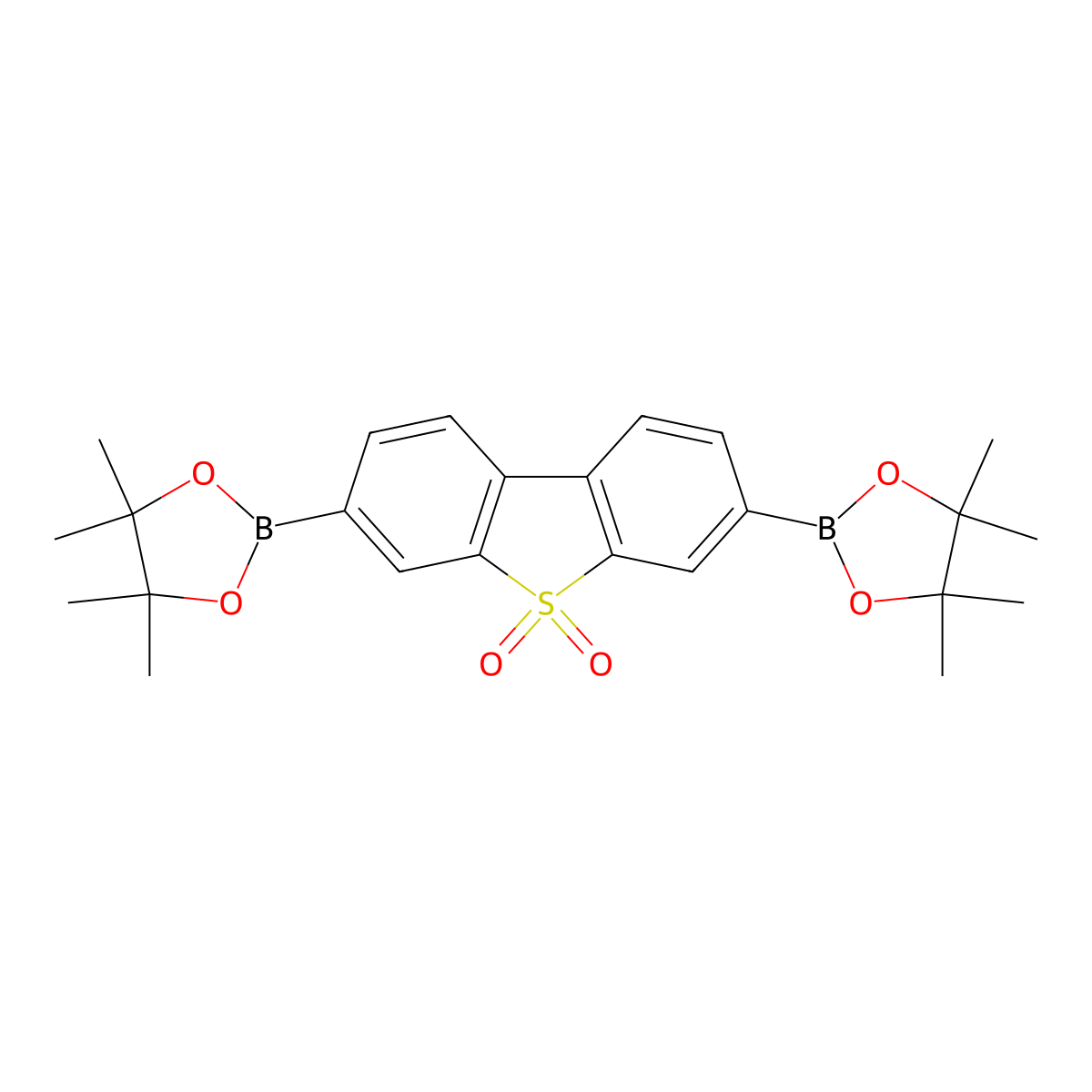 3,7-Bis(4,4,5,5-tetramethyl-1,3,2-dioxaborolan-2-yl)dibenzo[b,d]thiophene 5,5-dioxide molecular structure, CAS 1246439-43-9
