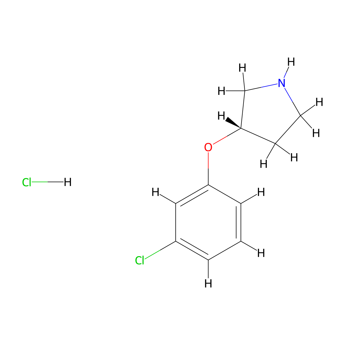 (S)-3-(3-Chlorophenoxy)pyrrolidine HCl molecular structure, CAS 1246454-01-2