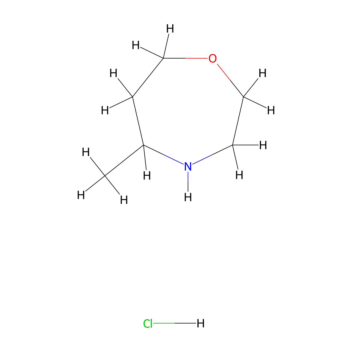5-Methyl-1,4-oxazepane hydrochloride molecular structure, CAS 1246455-95-7