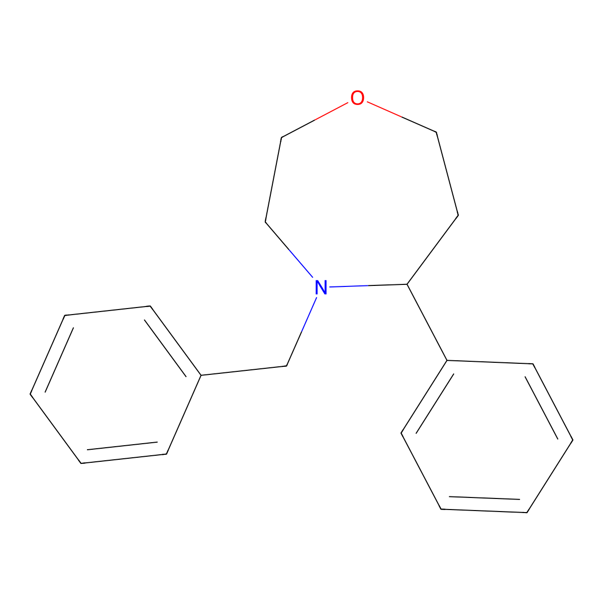 4-Benzyl-5-phenyl-1,4-oxazepane molecular structure, CAS 1246455-97-9