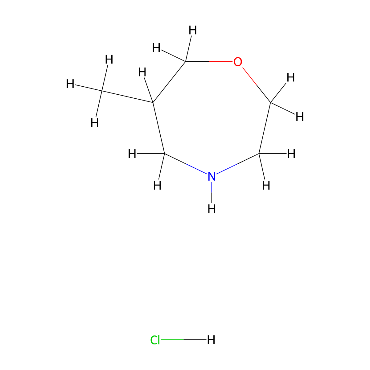 6-Methyl-1,4-oxazepane hydrochloride molecular structure, CAS 1246456-02-9