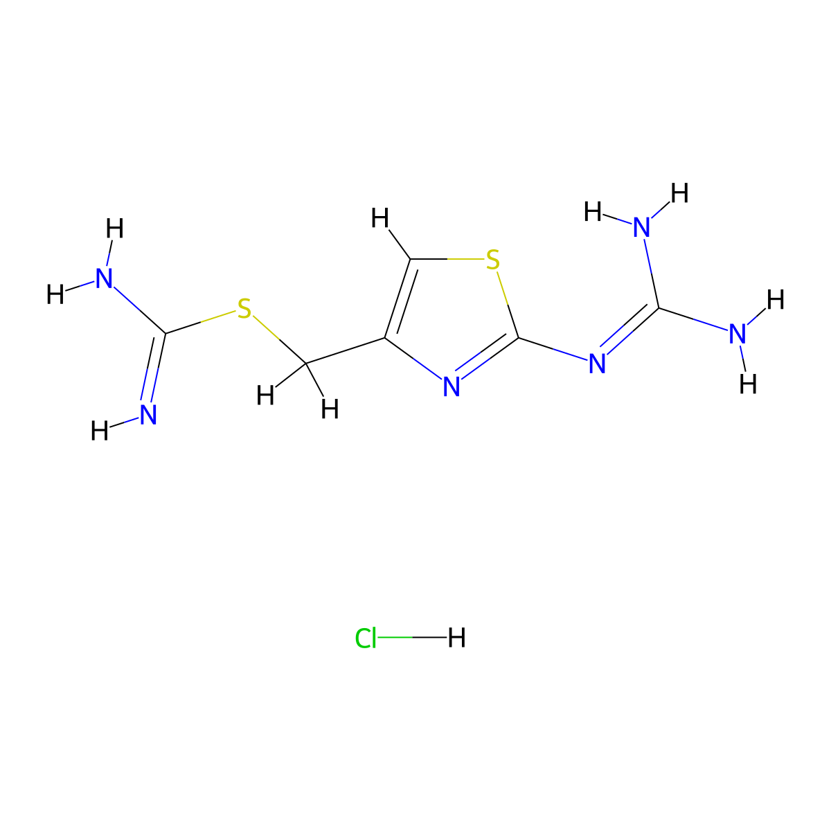 S-[(2-Guanidino-4-thiazolyl)methyl]isothiourea hydrochloride molecular structure, CAS 124646-05-5