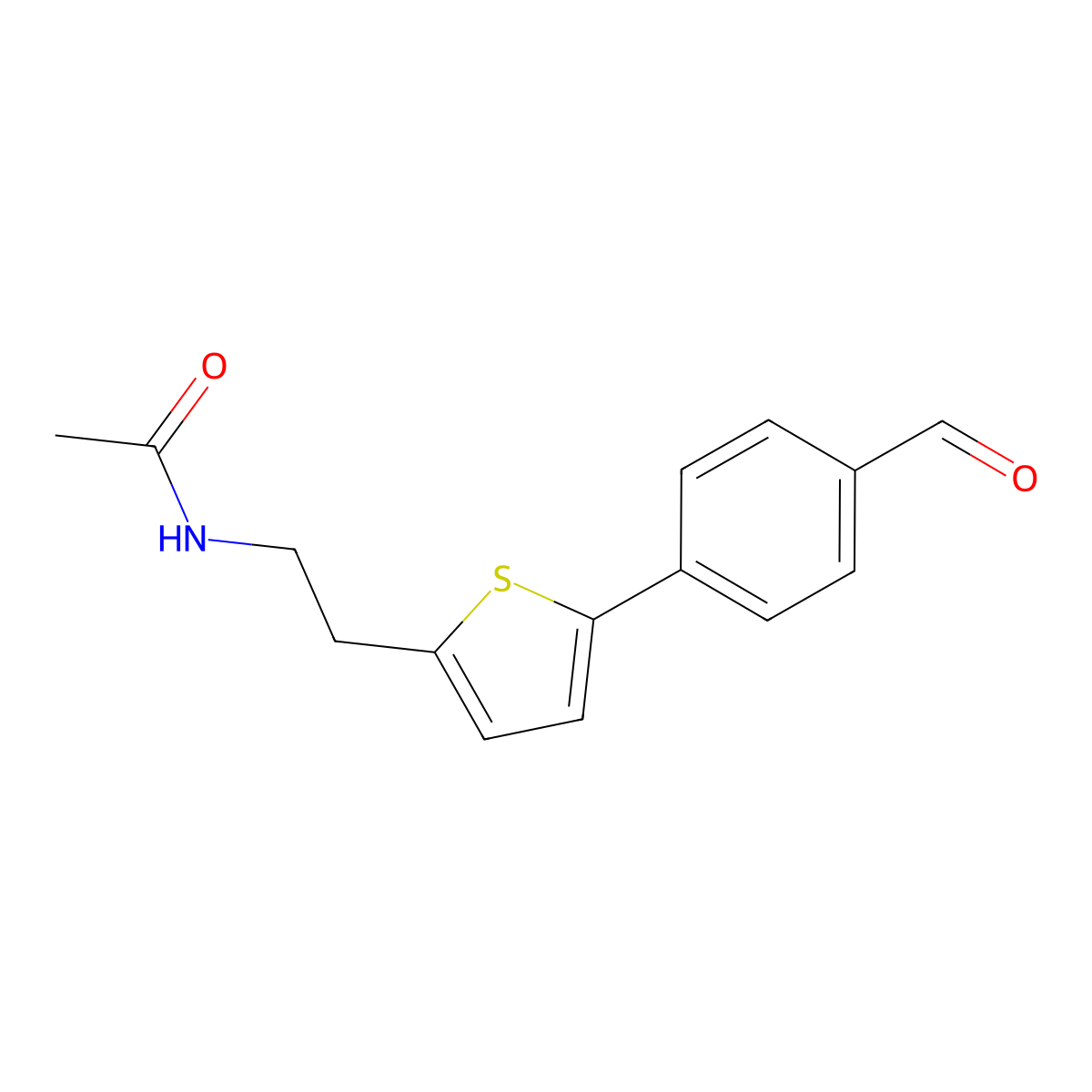 N-{2-[5-(4-formylphenyl)thiophen-2-yl]ethyl}acetamide molecular structure, CAS 1246466-14-7