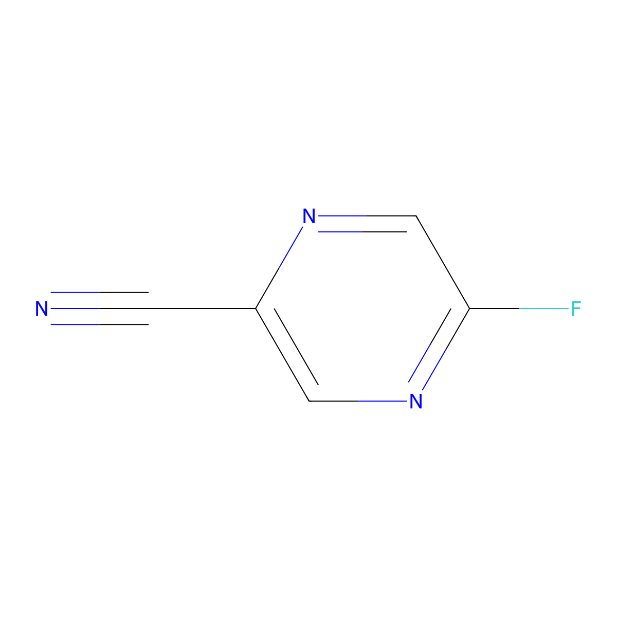 5-Fluoro-2-pyrazinecarbonitrile molecular structure, CAS 1246466-57-8