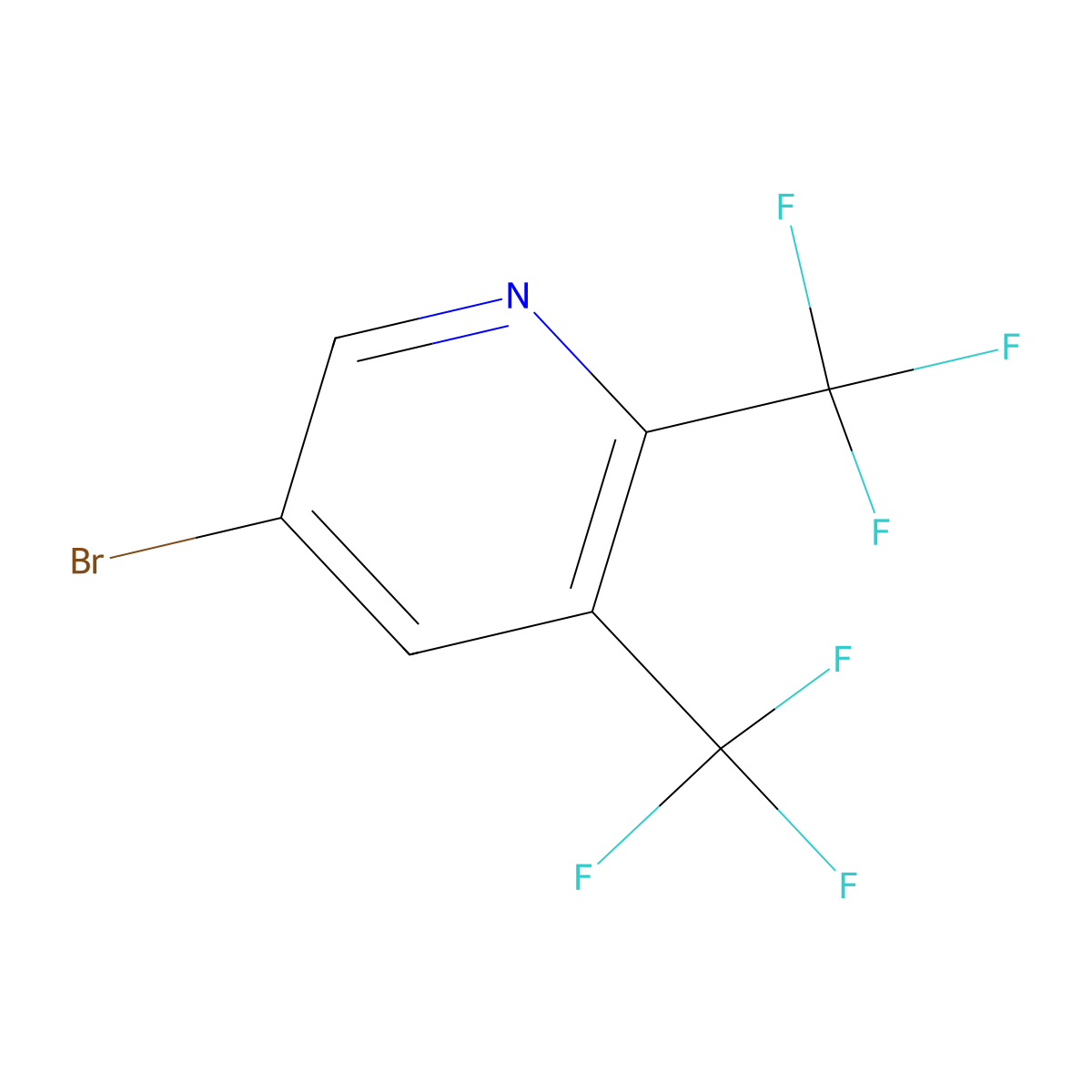 5-Bromo-2,3-bis(trifluoromethyl)pyridine molecular structure, CAS 1246466-78-3