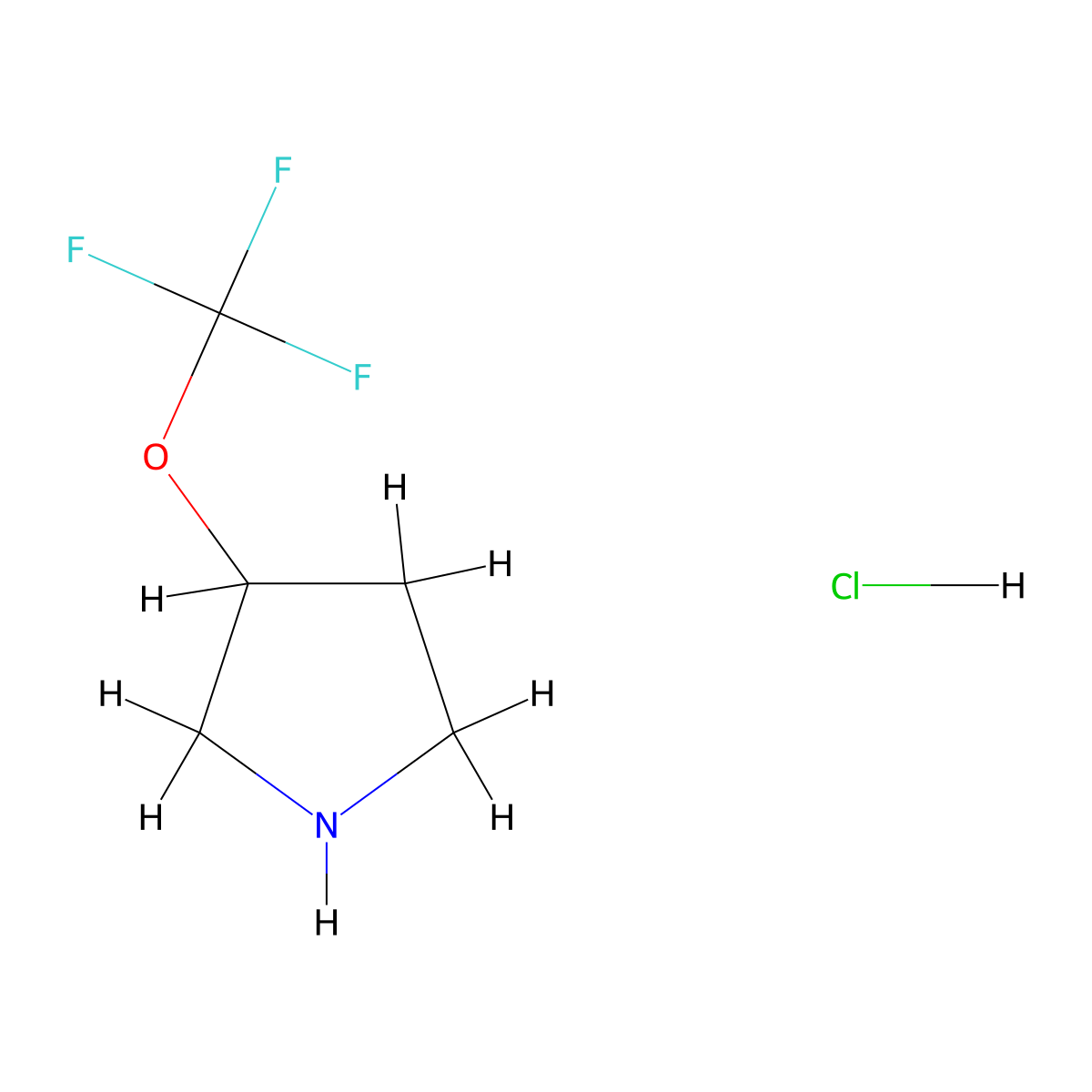 3-(Trifluoromethoxy)pyrrolidine hydrochloride molecular structure, CAS 1246466-85-2