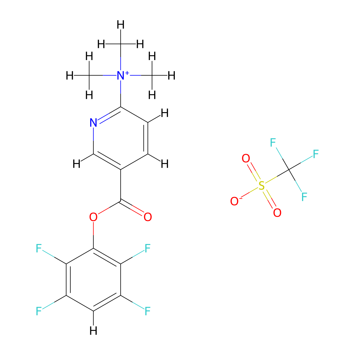 N,N,N-Trimethyl-5-((2,3,5,6-tetrafluorophenoxy)carbonyl)pyridin-2-aminium trifluoromethanesulfonate molecular structure, CAS 1246467-94-6