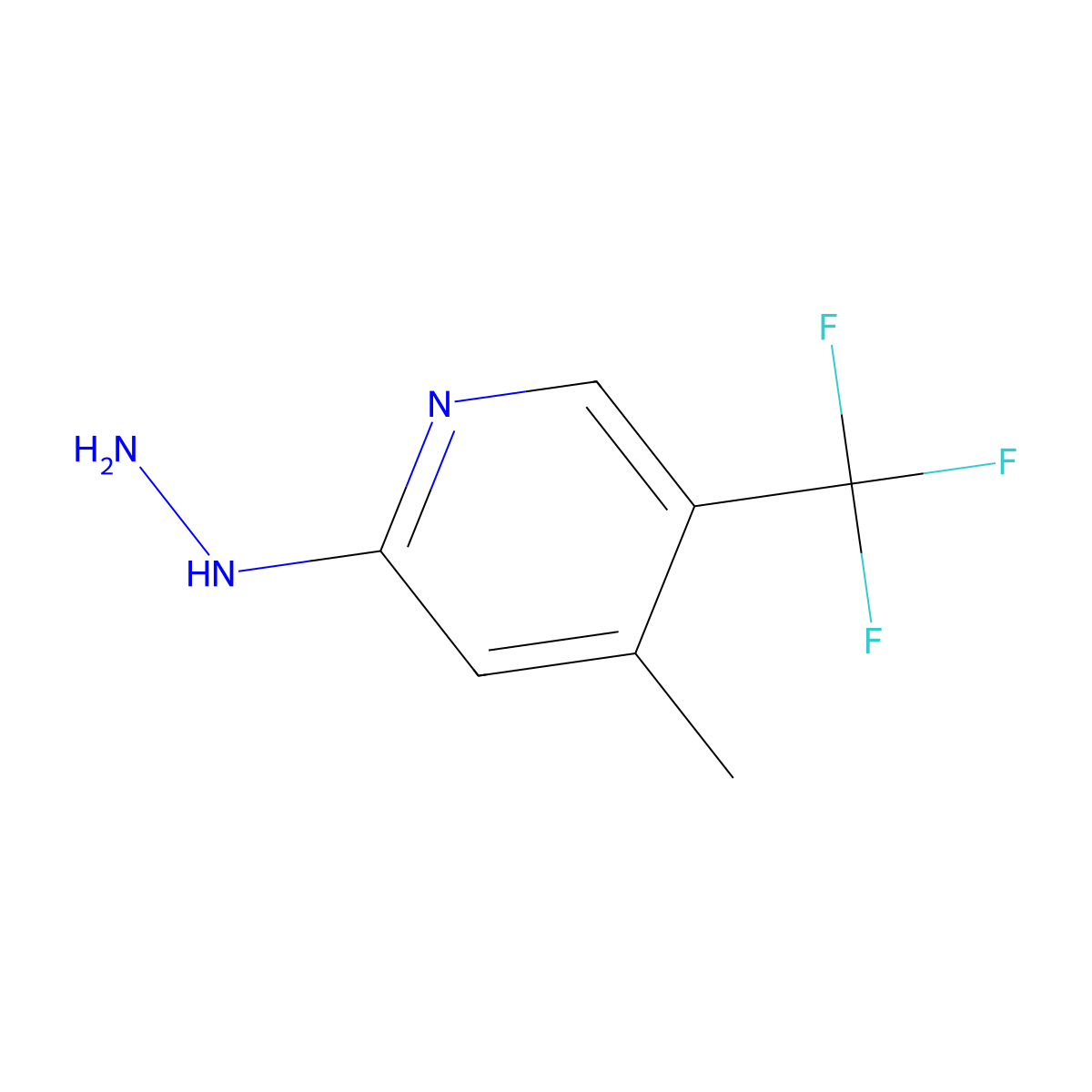 2-Hydrazinyl-4-methyl-5-(trifluoromethyl)pyridine molecular structure, CAS 1246471-19-1