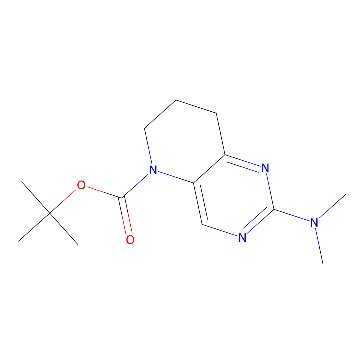 5-Boc-2-(dimethylamino)-5,6,7,8-tetrahydropyrido[3,2-d]pyrimidine molecular structure, CAS 1246471-35-1