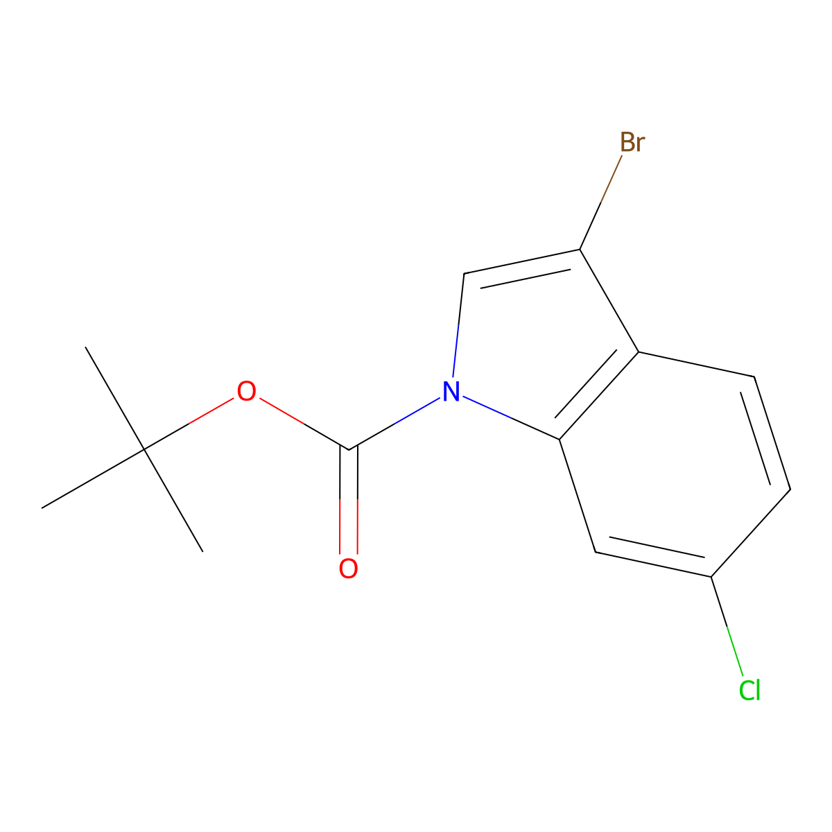 N-Boc-3-bromo-6-chloroindole molecular structure, CAS 1246471-36-2