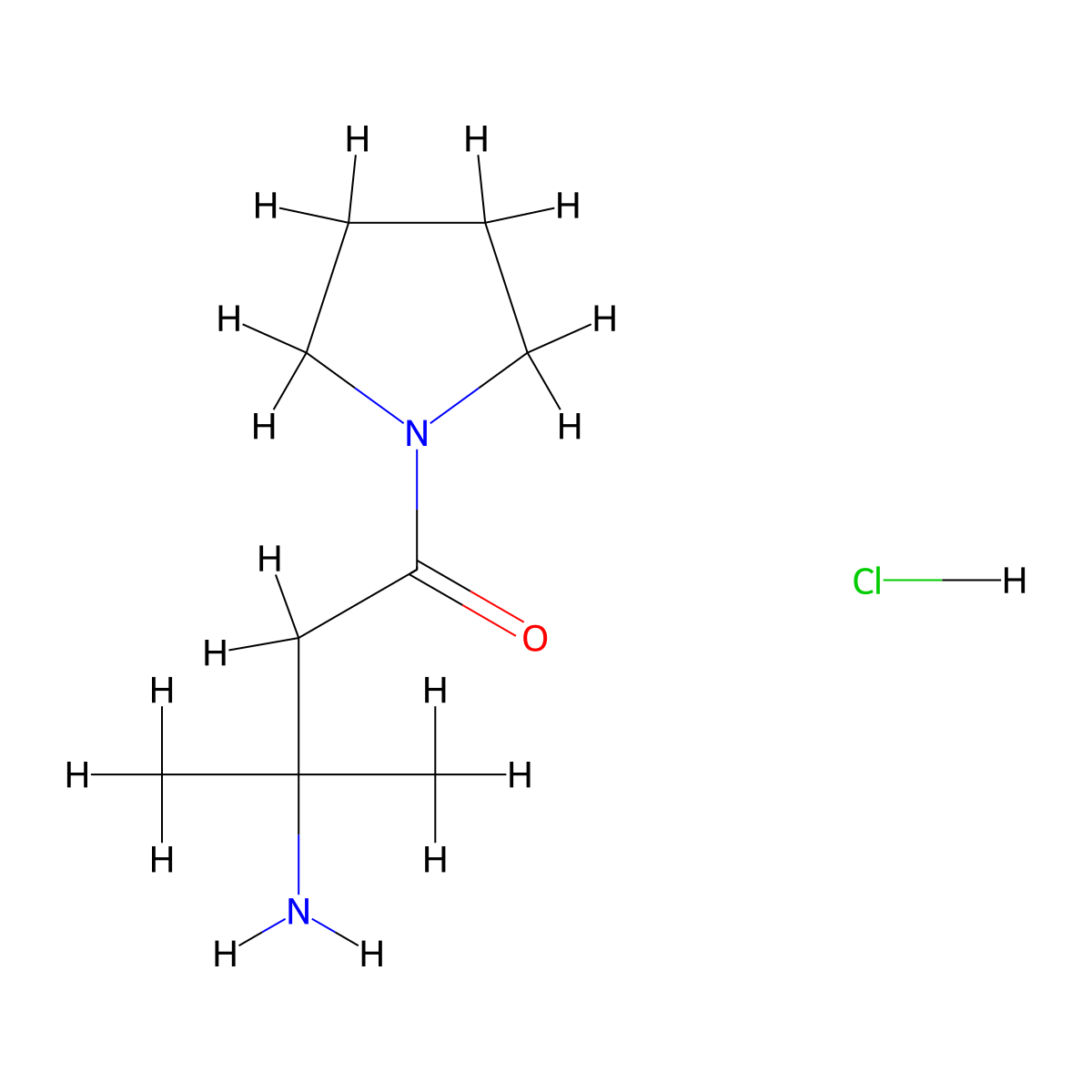 3-Amino-3-methyl-1-pyrrolidino-1-butanone Hydrochloride molecular structure, CAS 1246471-46-4