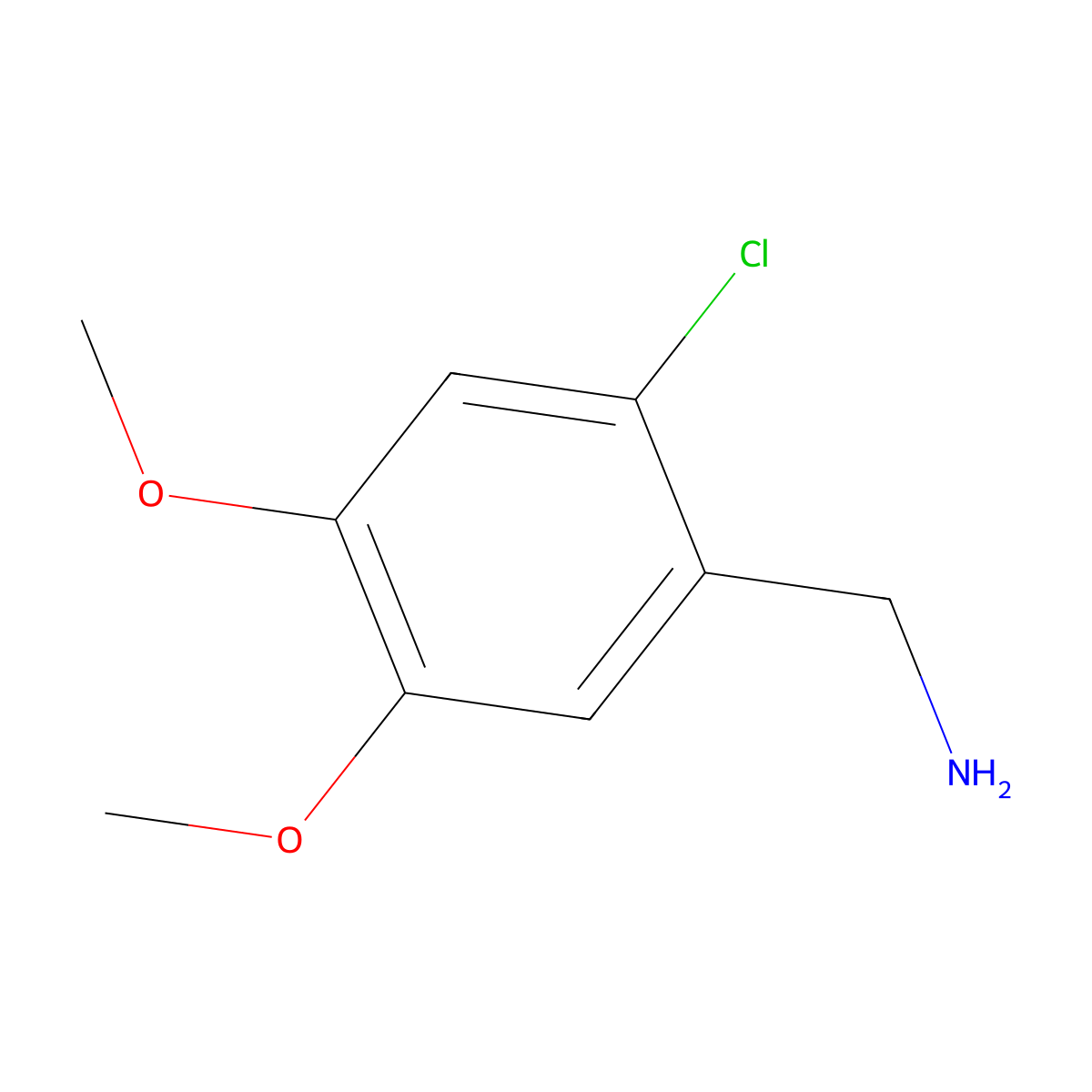 (2-Chloro-4,5-dimethoxybenzyl)amine molecular structure, CAS 1246471-50-0