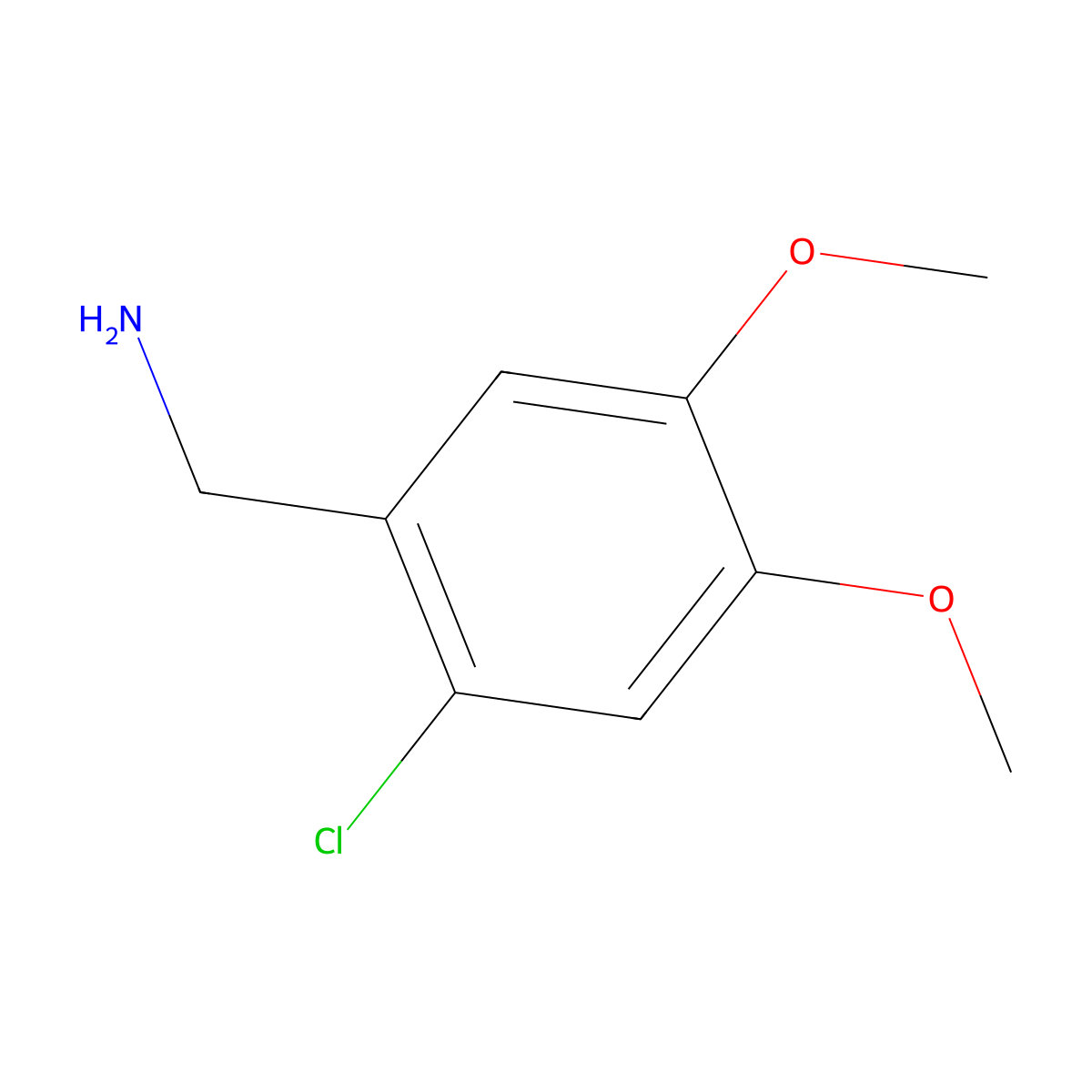 (2-Chloro-4,5-dimethoxybenzyl)amine molecular structure, CAS 1246471-50-0