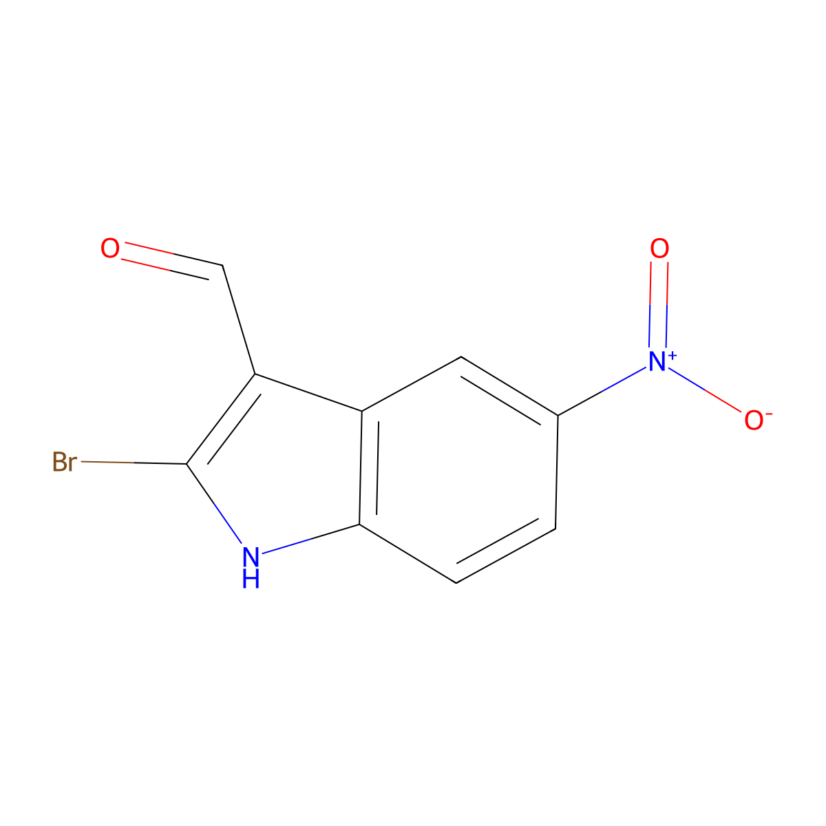 2-Bromo-5-nitro-1H-indole-3-carbaldehyde molecular structure, CAS 1246471-79-3