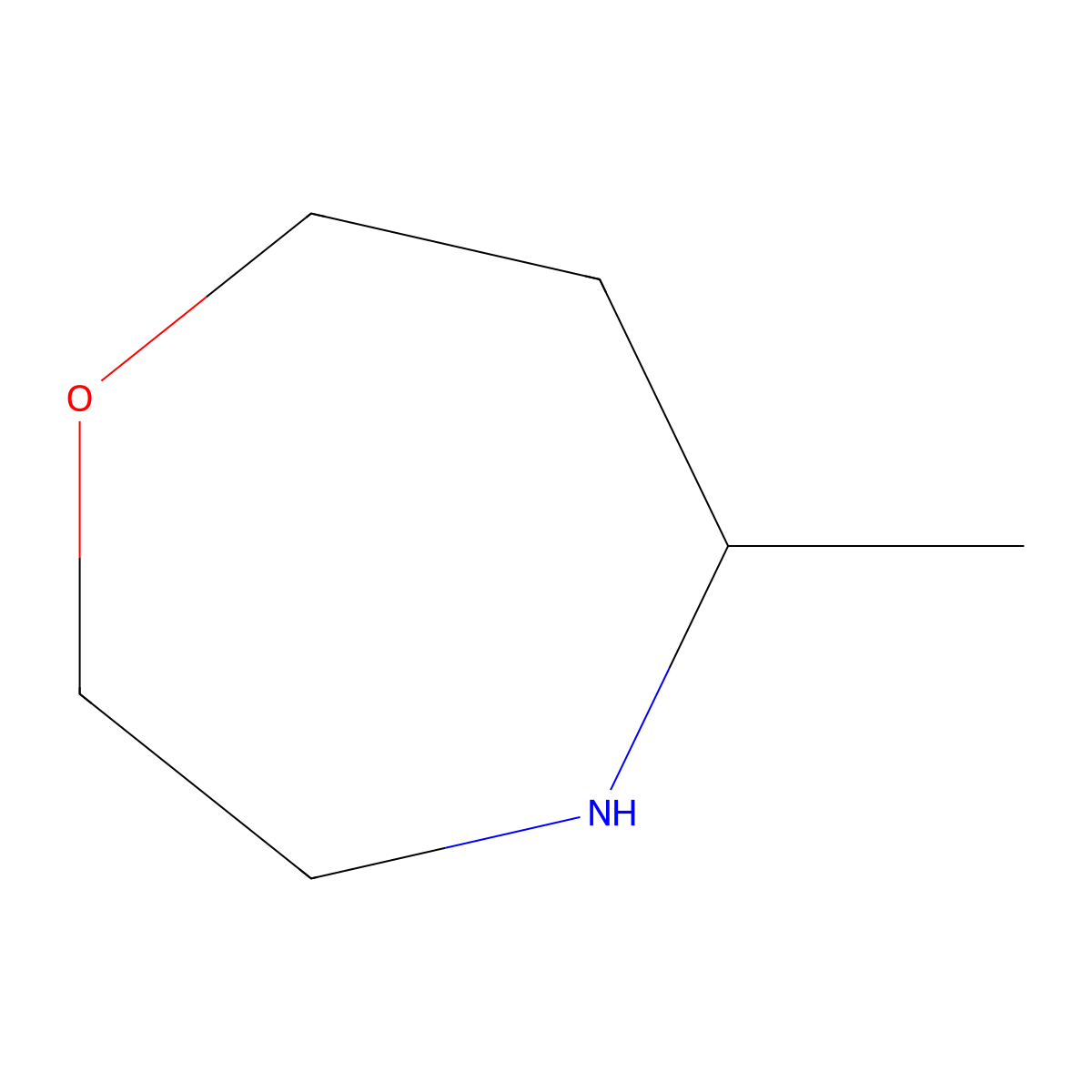 5-Methyl-1,4-oxazepane molecular structure, CAS 1246494-21-2