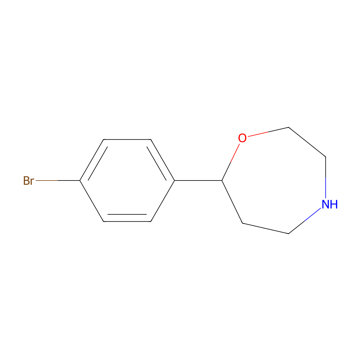 7-(4-Bromophenyl)-1,4-oxazepane molecular structure, CAS 1246494-27-8