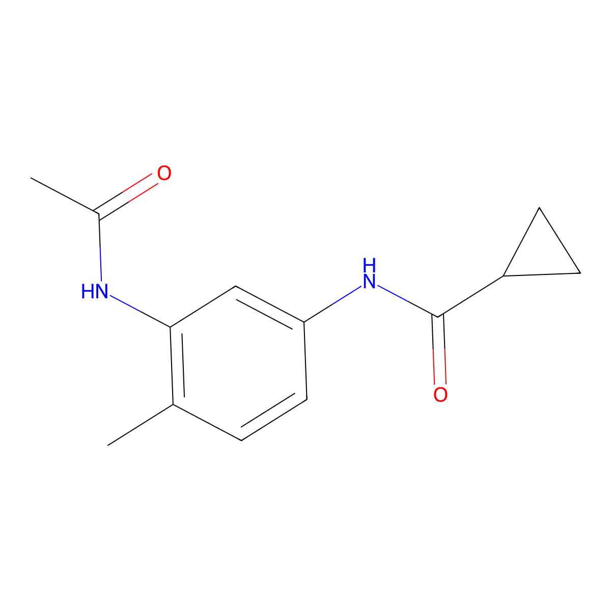 N-[3-(acetylamino)-4-methylphenyl]cyclopropanecarboxamide molecular structure, CAS 1246496-89-8