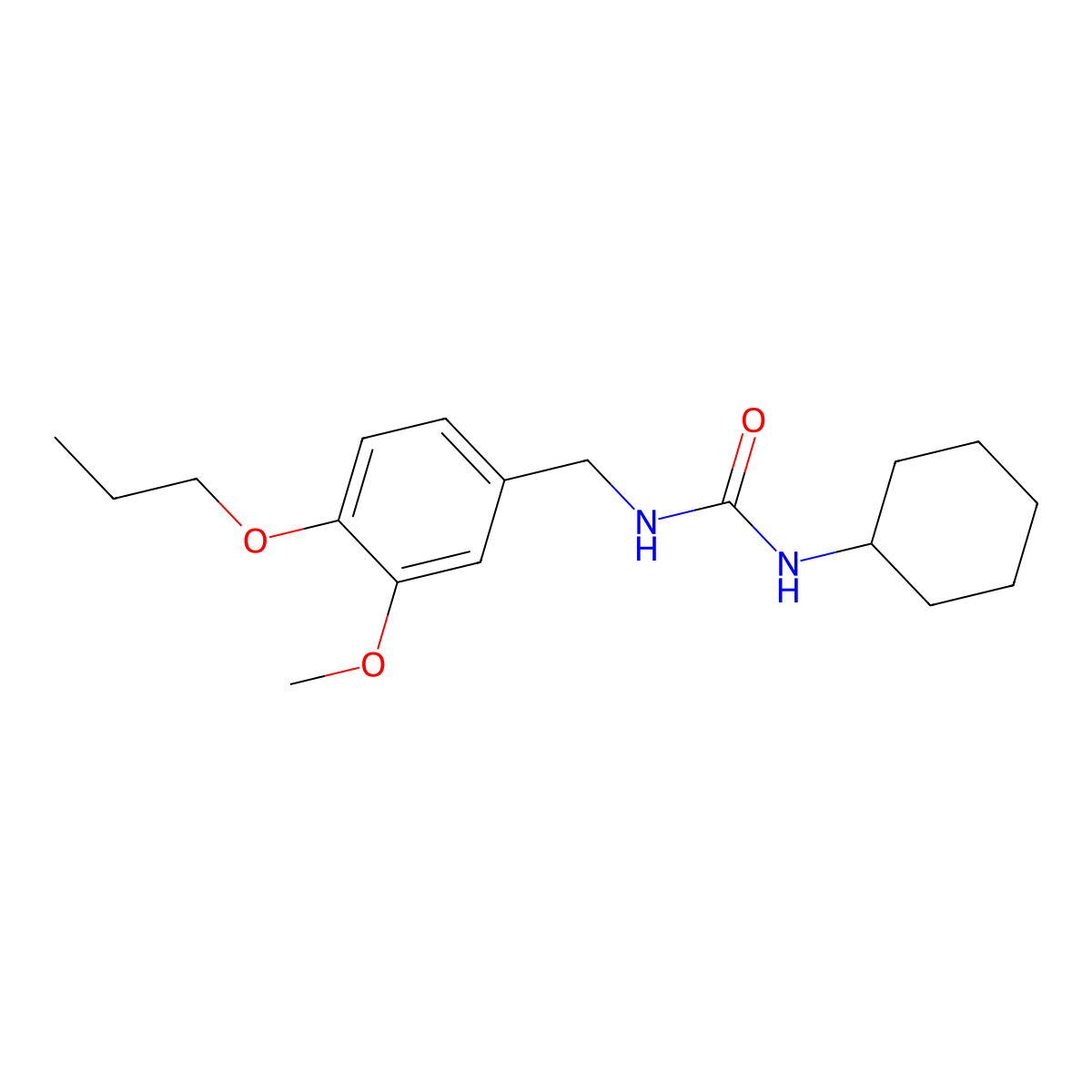 N-cyclohexyl-N'-(3-methoxy-4-propoxybenzyl)urea molecular structure, CAS 1246496-92-3