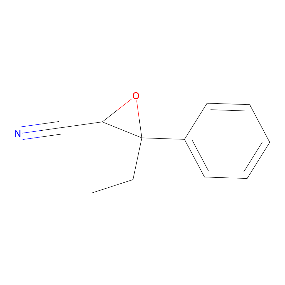 3-Ethyl-3-phenyloxirane-2-carbonitrile molecular structure, CAS 124650-84-6