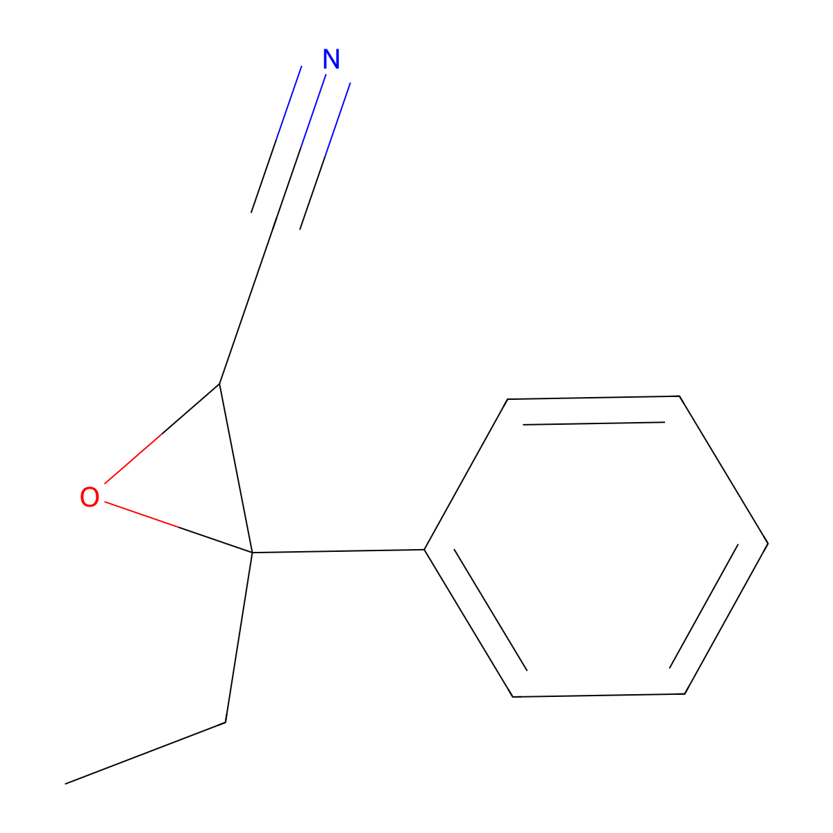 3-Ethyl-3-phenyloxirane-2-carbonitrile molecular structure, CAS 124650-84-6