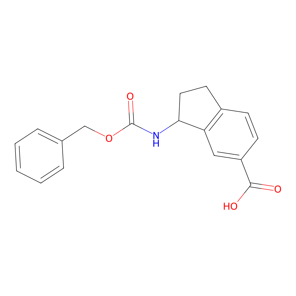 3-{[(benzyloxy)carbonyl]amino}-2,3-dihydro-1H-indene-5-carboxylic acid molecular structure, CAS 1246508-47-3