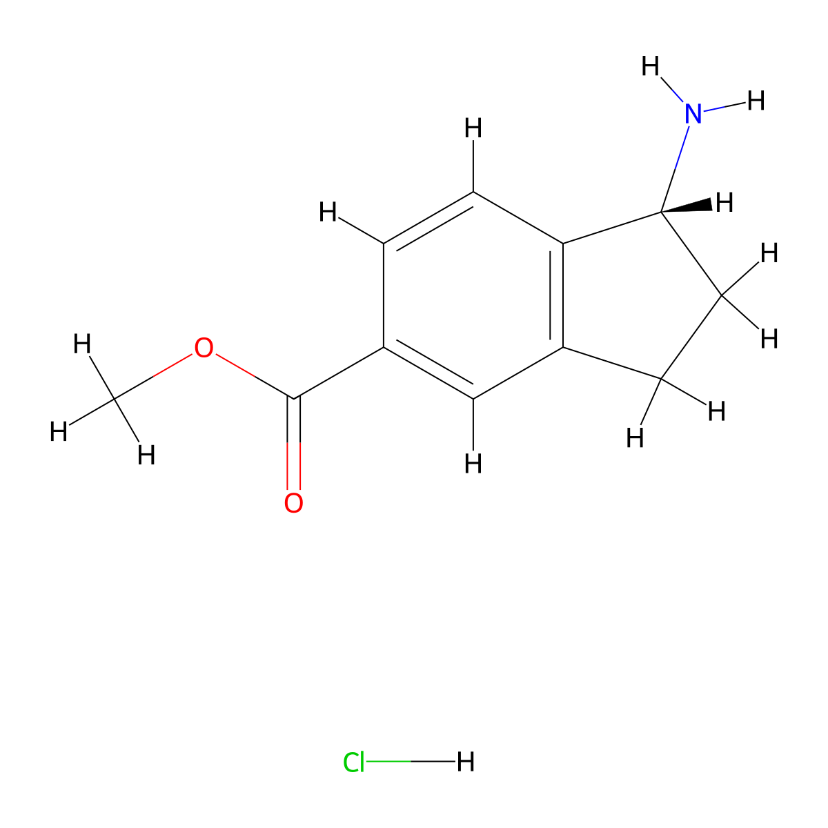 (R)-Methyl 1-amino-2,3-dihydro-1H-indene-5-carboxylate hydrochloride molecular structure, CAS 1246509-63-6