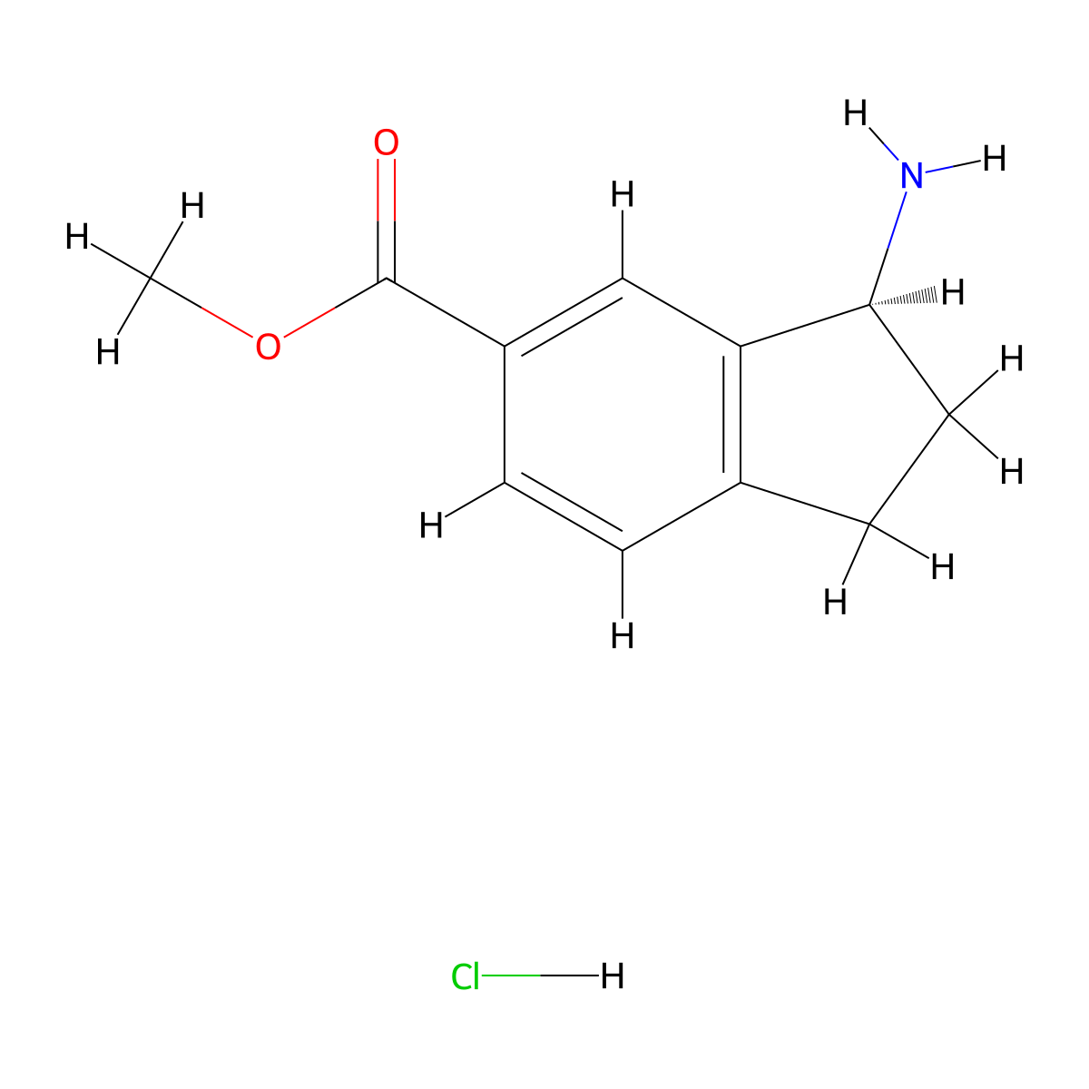 (S)-Methyl 3-amino-2,3-dihydro-1H-indene-5-carboxylate hydrochloride molecular structure, CAS 1246509-66-9