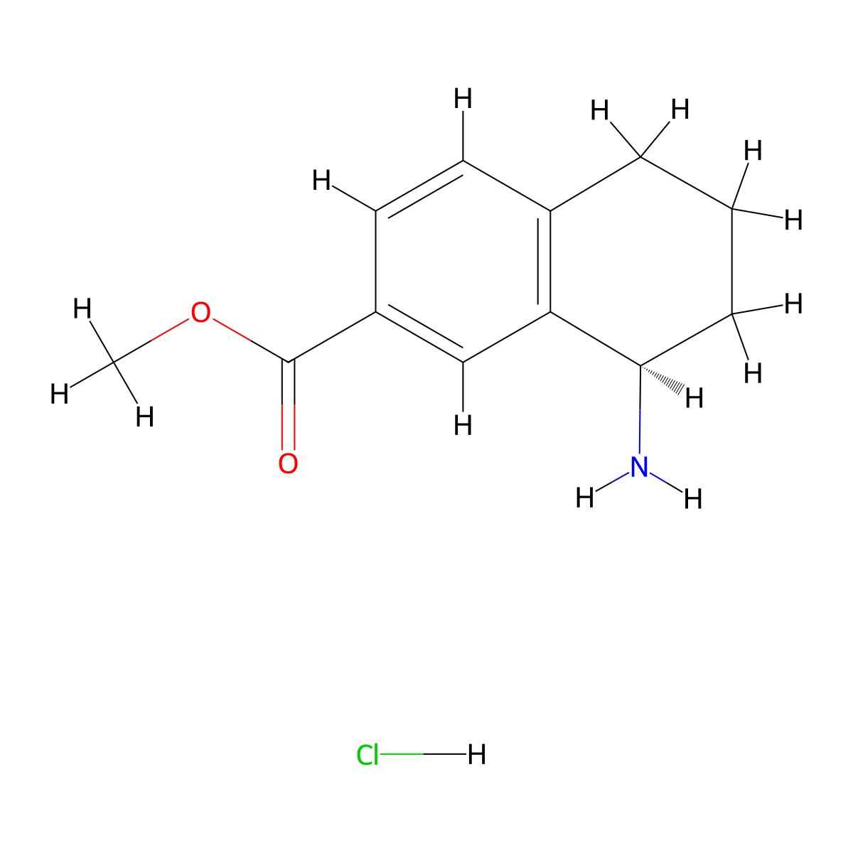 (R)-Methyl 8-amino-5,6,7,8-tetrahydronaphthalene-2-carboxylate hydrochloride molecular structure, CAS 1246509-71-6