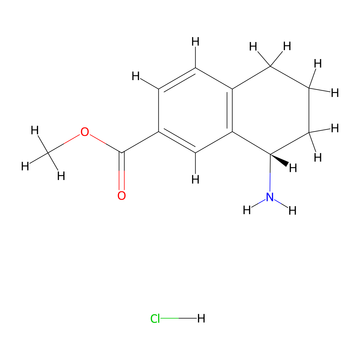 (S)-Methyl 8-amino-5,6,7,8-tetrahydronaphthalene-2-carboxylate hydrochloride molecular structure, CAS 1246509-73-8