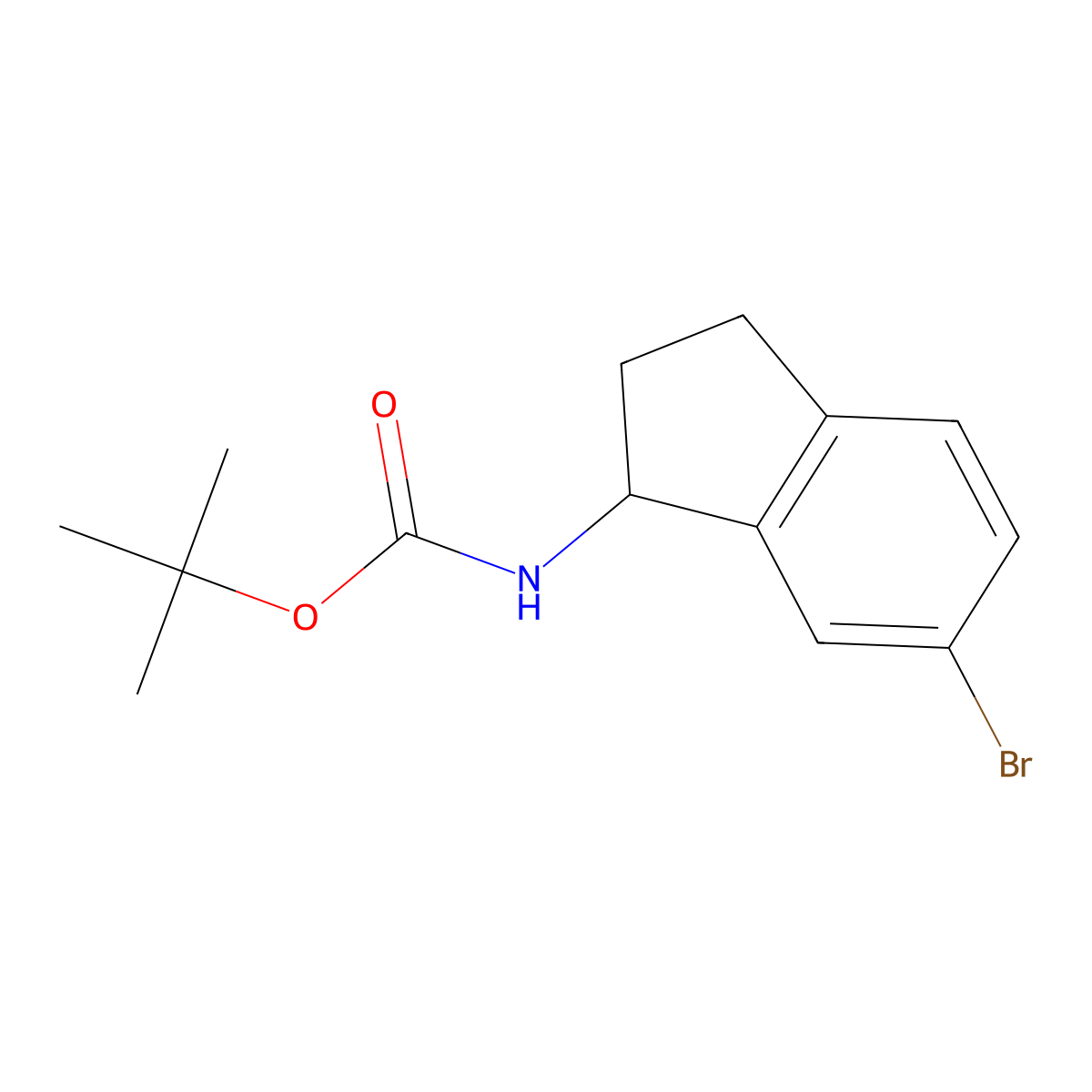 (R)-(6-Bromo-indan-1-yl)-carbamic acid tert-butyl ester molecular structure, CAS 1246509-78-3