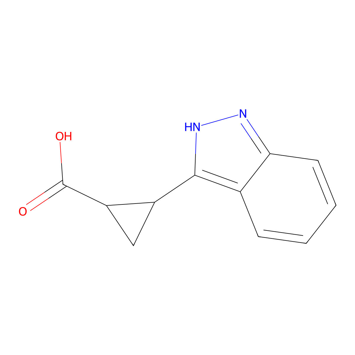 2-(1H-indazol-3-yl)cyclopropane-1-carboxylic acid molecular structure, CAS 1246520-80-8