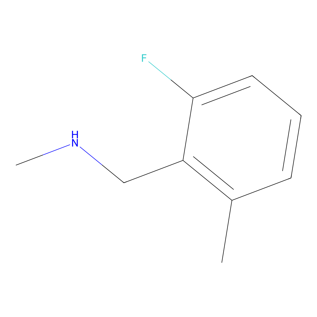 ((2-Fluoro-6-methylphenyl)methyl)(methyl)amine molecular structure, CAS 1246521-35-6