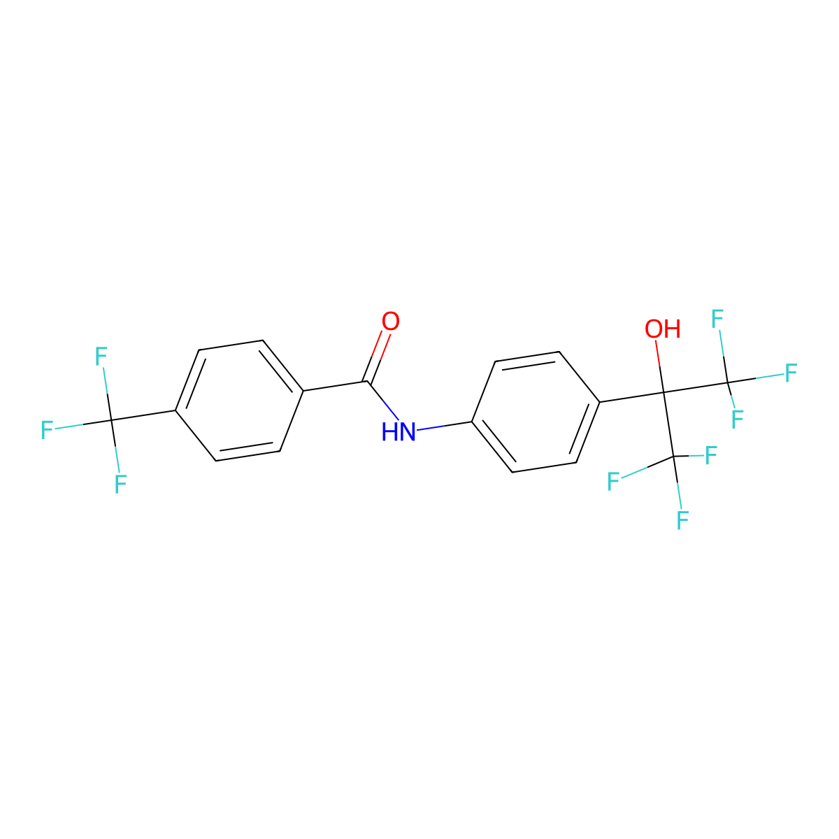 N-(4-(1,1,1,3,3,3-Hexafluoro-2-hydroxypropan-2-yl)phenyl)-4-(trifluoromethyl)benzamide molecular structure, CAS 1246525-60-9