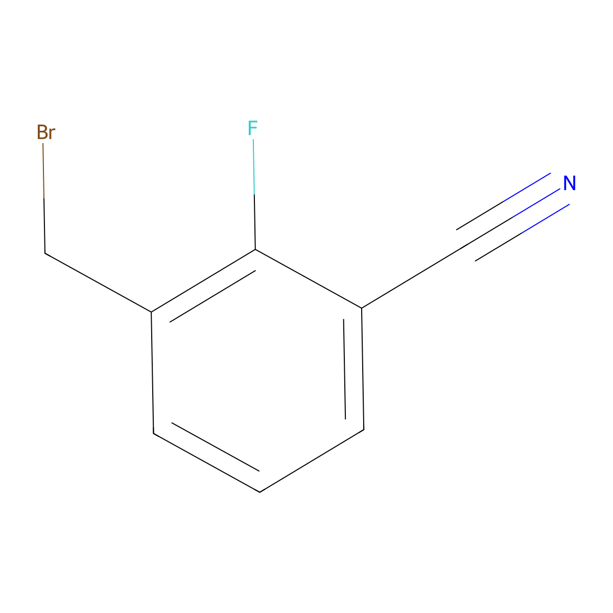 3-(Bromomethyl)-2-fluorobenzonitrile molecular structure, CAS 1246527-18-3