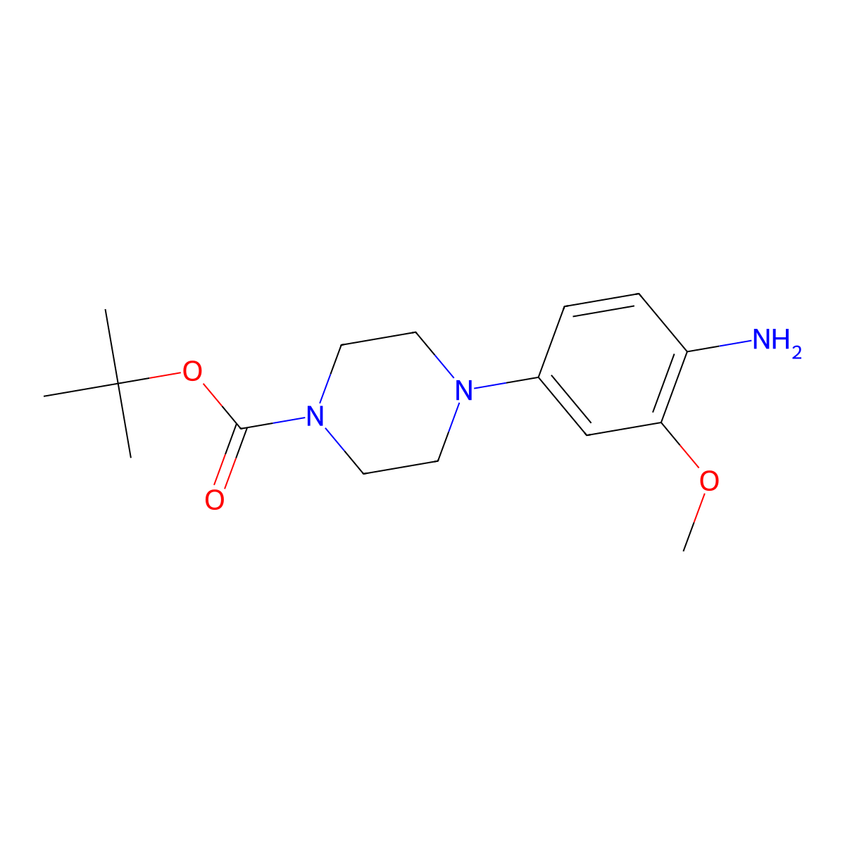 Tert-butyl 4-(4-amino-3-methoxyphenyl)piperazine-1-carboxylate molecular structure, CAS 1246532-96-6