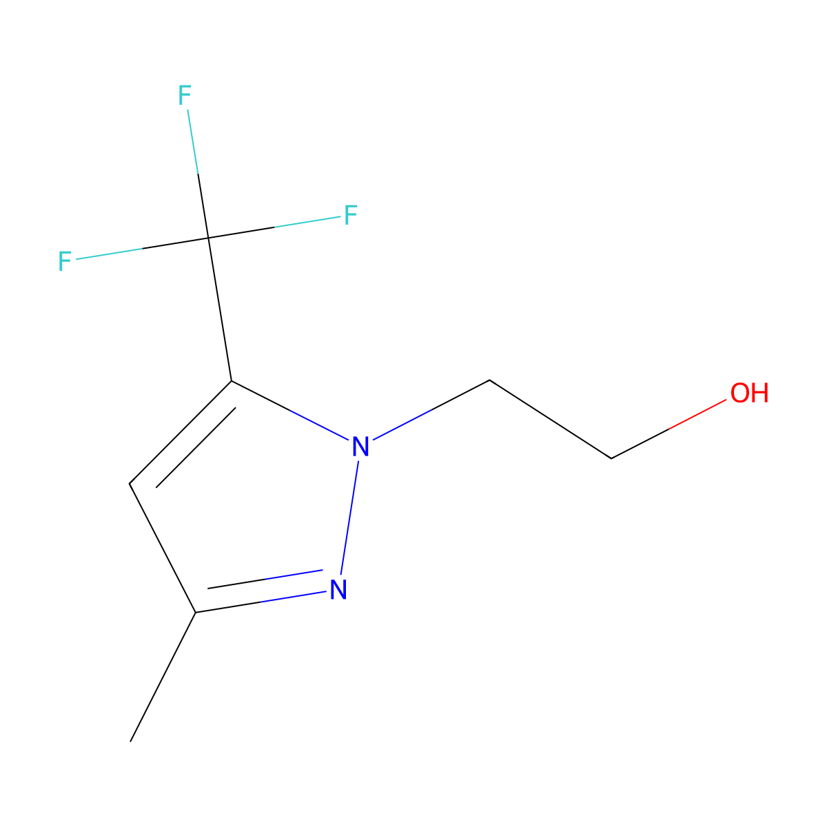 2-[3-Methyl-5-(trifluoromethyl)-1H-pyrazol-1-yl]ethanol molecular structure, CAS 1246538-56-6
