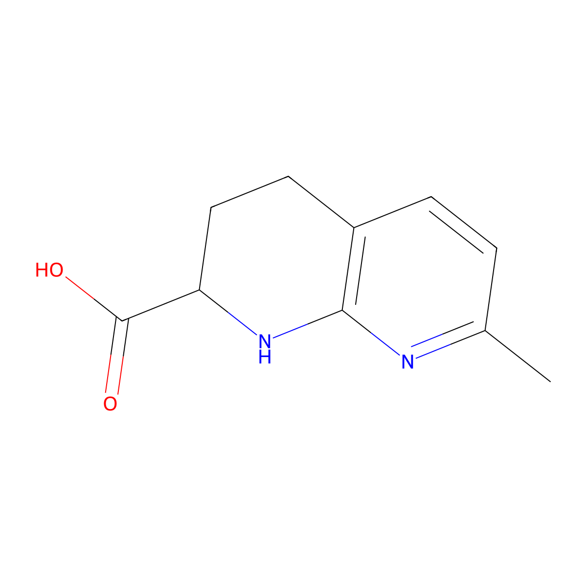 7-Methyl-1,2,3,4-tetrahydro-1,8-naphthyridine-2-carboxylic acid molecular structure, CAS 1246548-23-1
