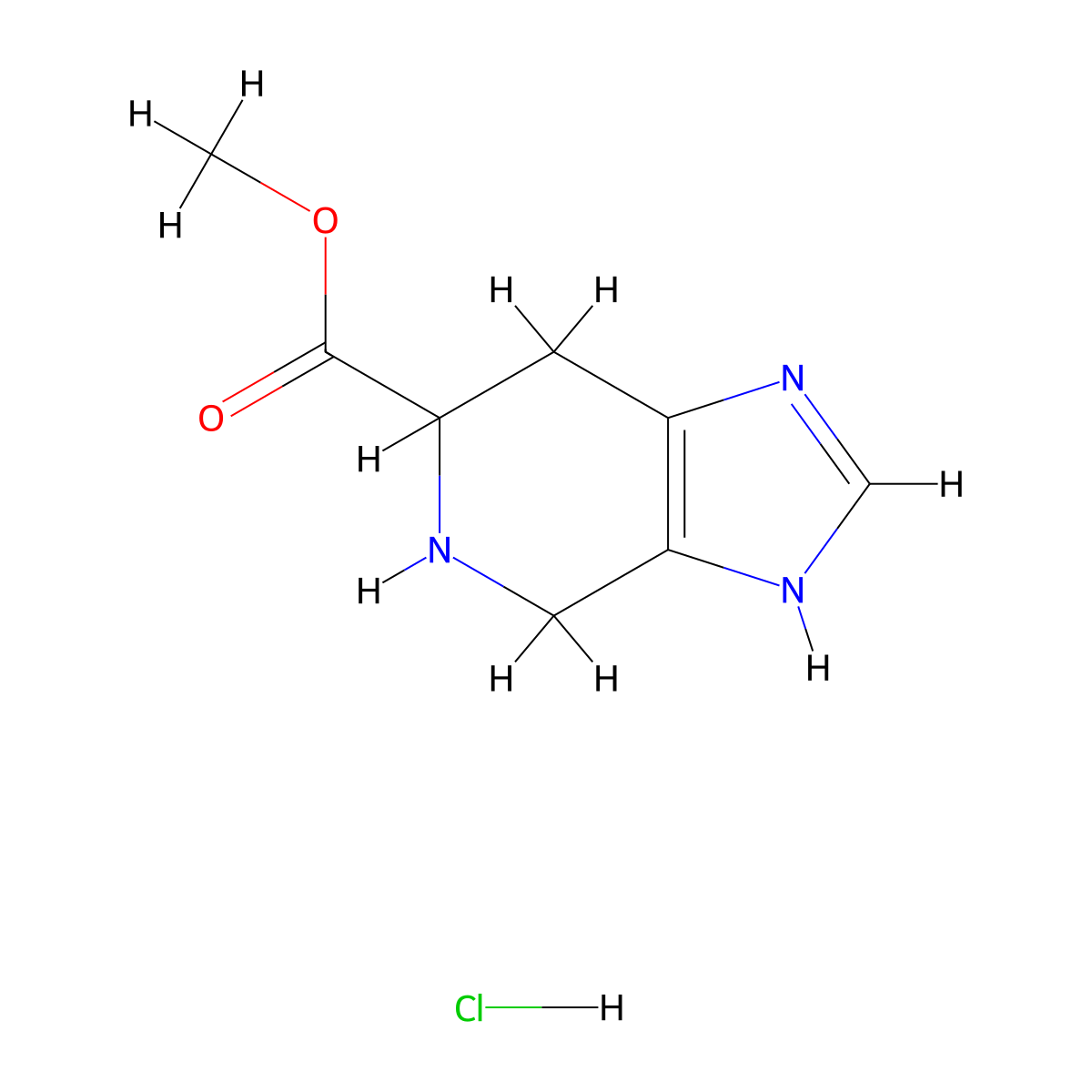 methyl 4,5,6,7-tetrahydro-3H-imidazo[4,5-c]pyridine-6-carboxylate;hydrochloride molecular structure, CAS 1246548-24-2