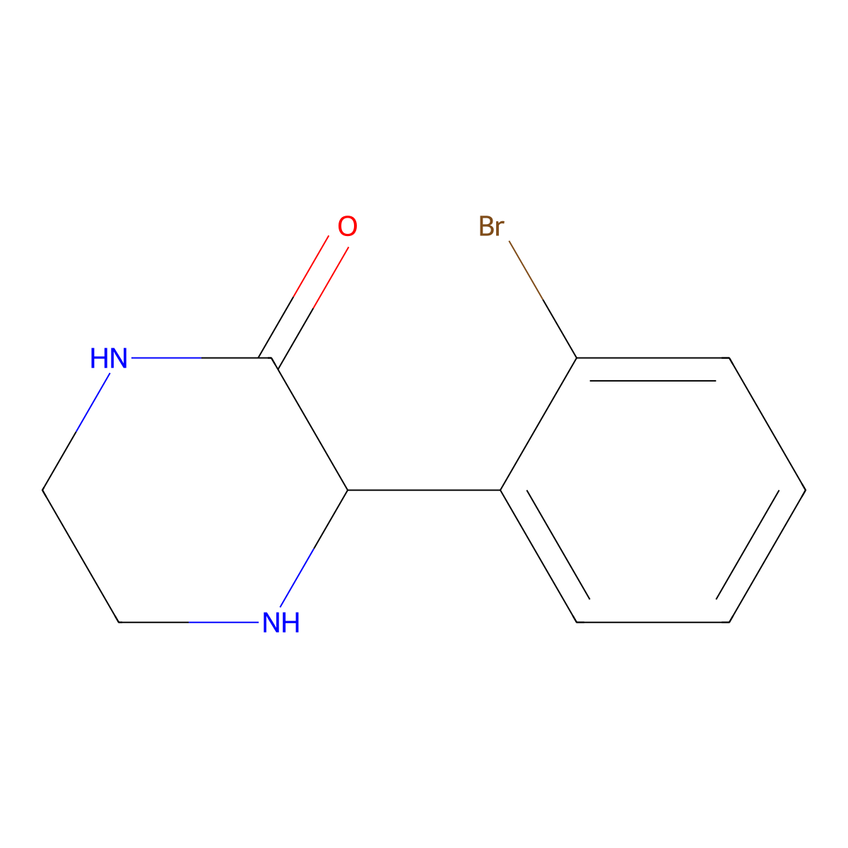3-(2-Bromophenyl)piperazin-2-one molecular structure, CAS 1246548-54-8
