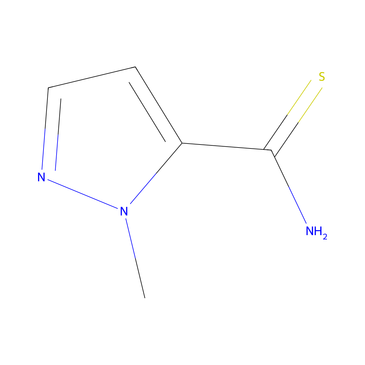 1-methyl-1H-Pyrazole-5-carbothioamide molecular structure, CAS 1246548-87-7