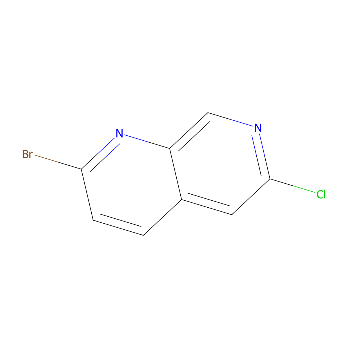 2-Bromo-6-chloro-1,7-naphthyridine molecular structure, CAS 1246549-09-6