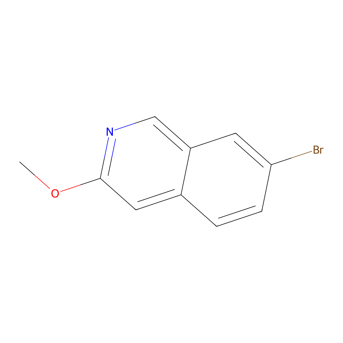 7-Bromo-3-methoxyisoquinoline molecular structure, CAS 1246549-59-6