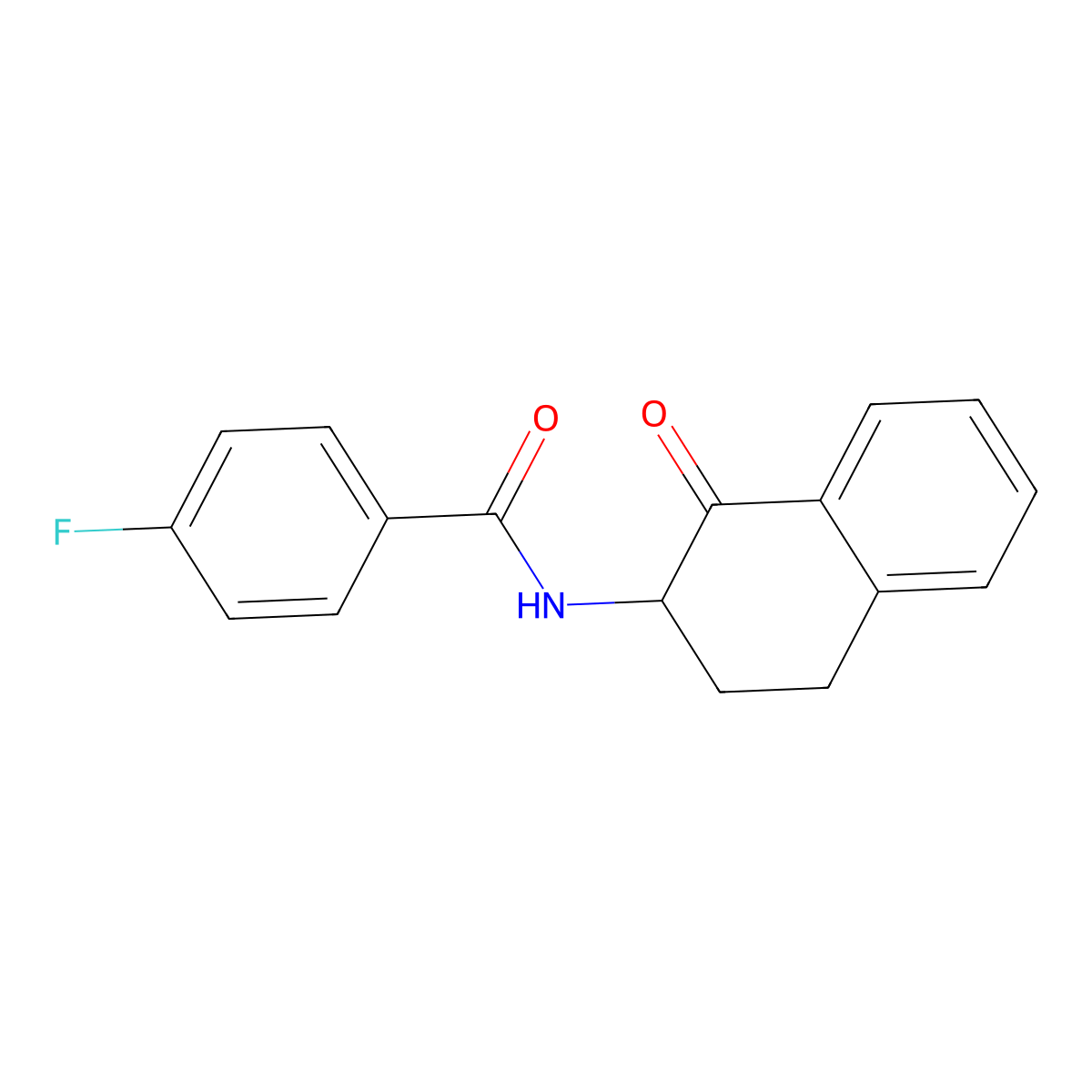 4-fluoro-N-(1-oxo-1,2,3,4-tetrahydro-2-naphthalenyl)benzenecarboxamide molecular structure, CAS 124655-18-1