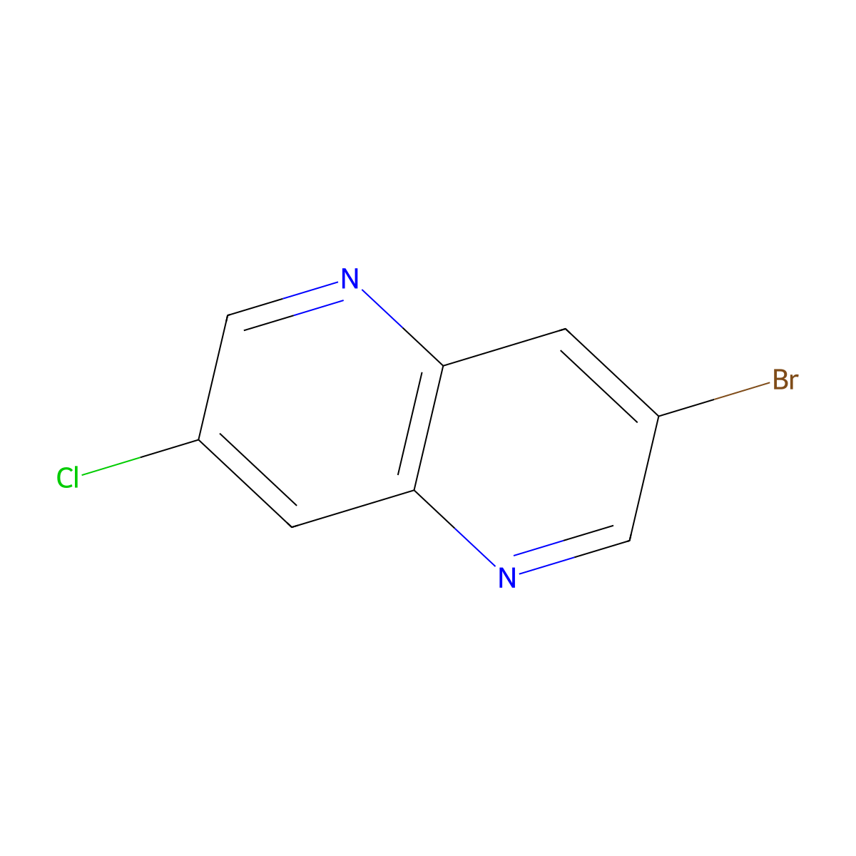 3-Bromo-7-chloro-1,5-naphthyridine molecular structure, CAS 1246550-12-8